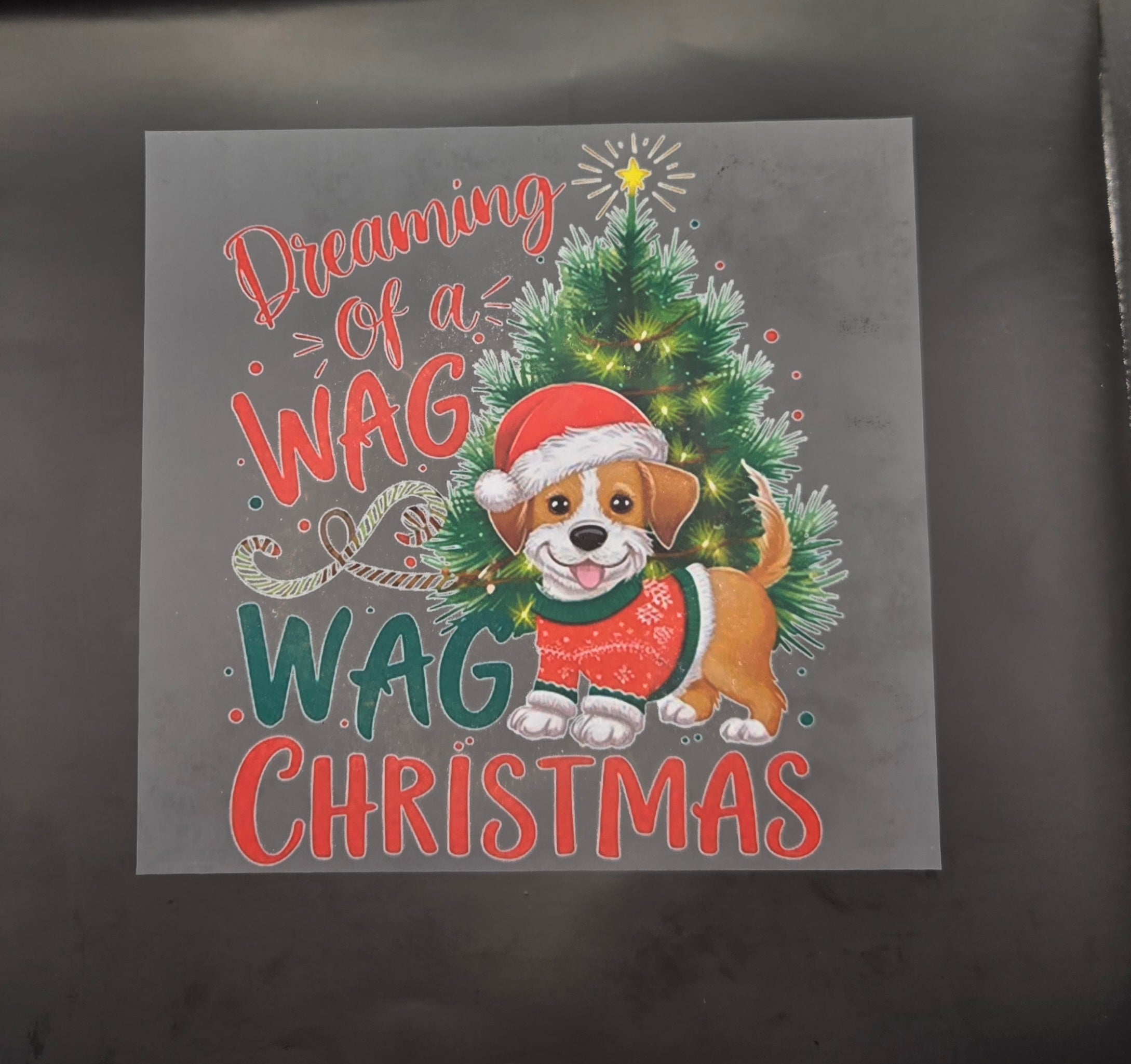 Dreaming of a wag wag Christmas Transfer
