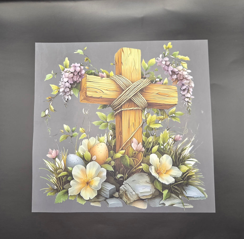 Classic Cross DTF Transfer – Ready to Press Christian Faith Tee Iron-On