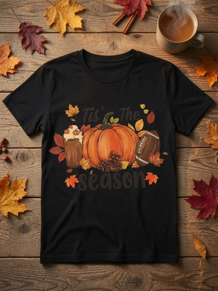 Tis the Season Football DTF Transfer – Ready to Press Fall Shirt Iron-On