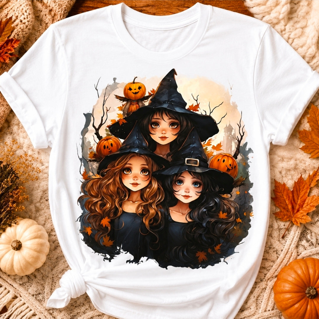 Witches Halloween DTF Transfer – Ready to Press Iron-On Tee Transfer