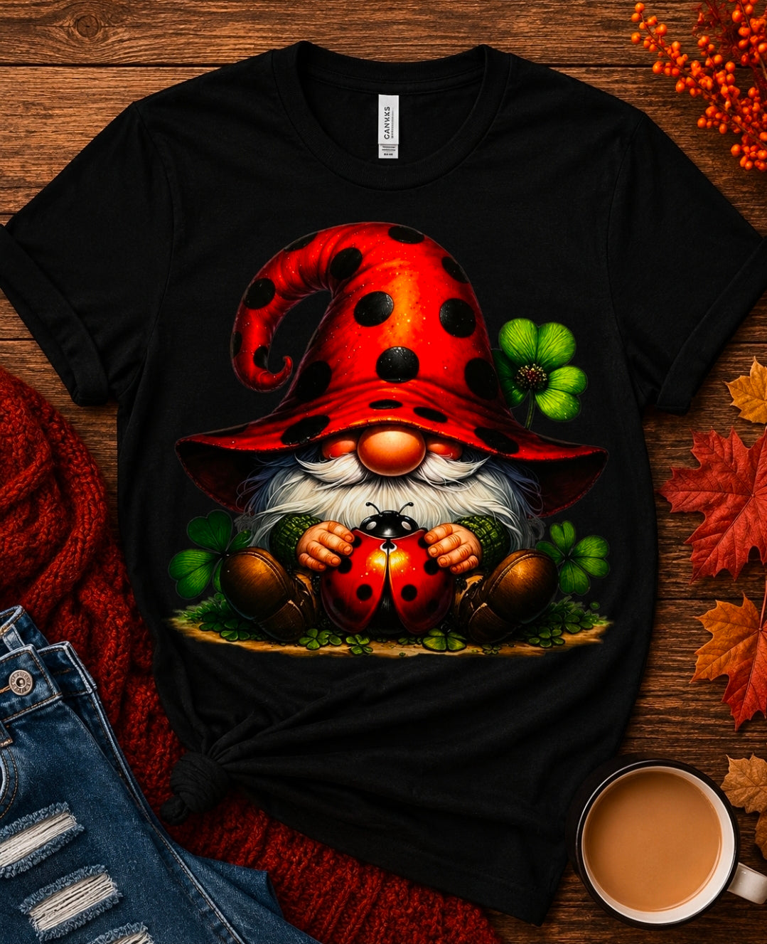 Lady Bug Gnome DTF Transfer
