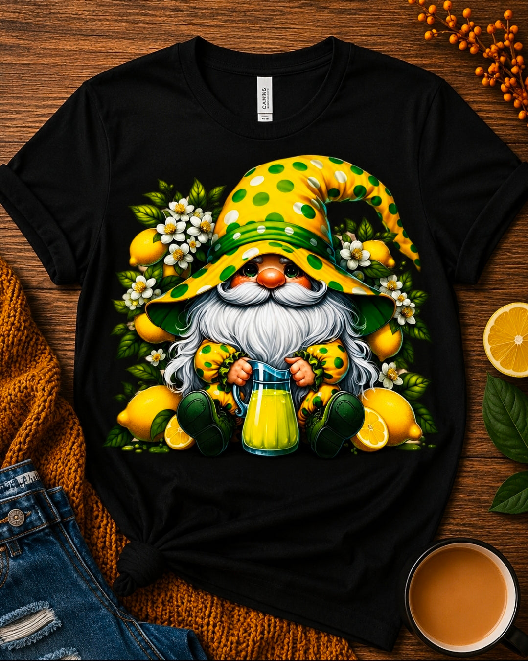 Lemon Gnome DTF Transfer – Ready to Press Summer Tee Iron-On