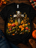 Cross Mushroom DTF Transfer – Ready to Press Boho Faith Tee Iron-On